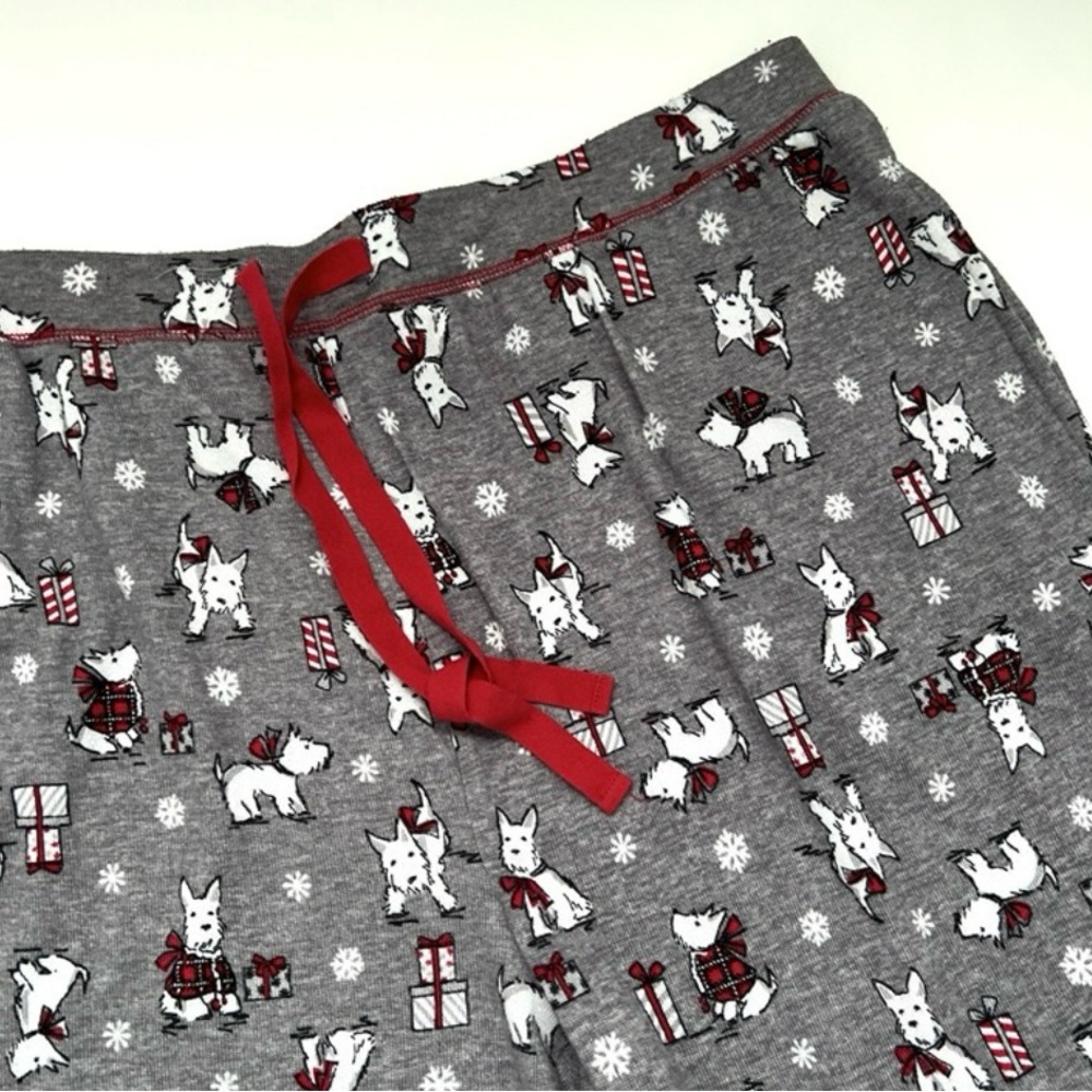 Laura Ashley Holiday White Dog Pajama Pants - Super Soft - Picture 3 of 7